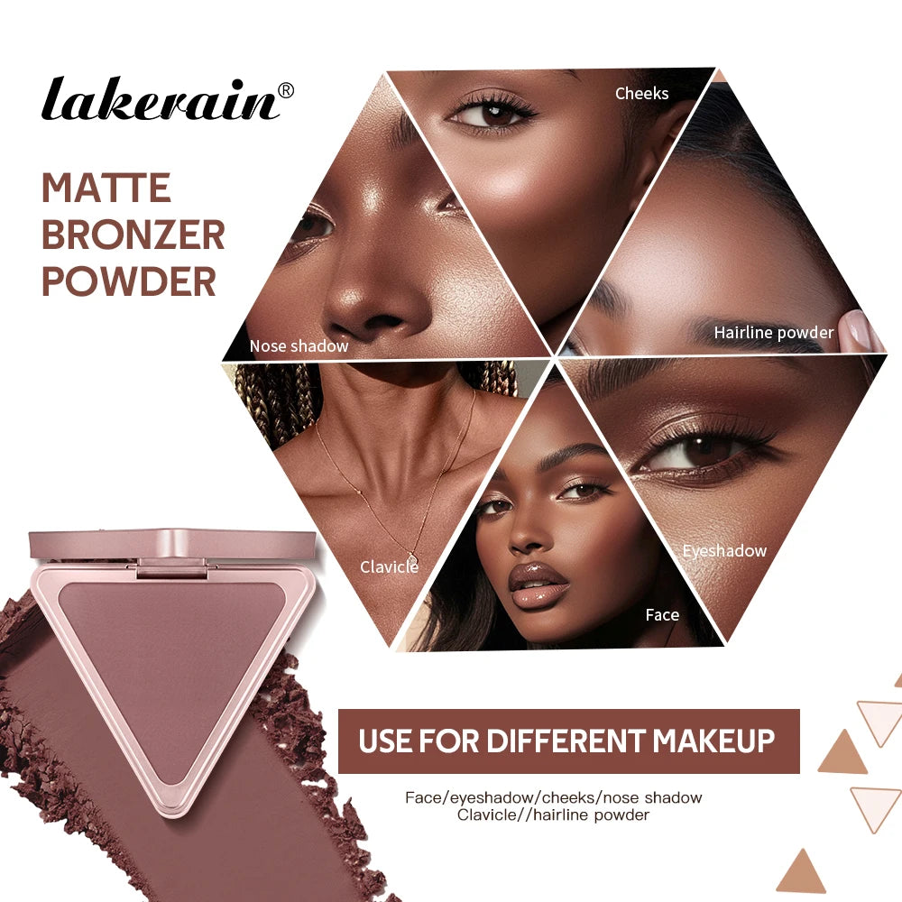 Matte Bronzer Powder Long-Lasting Makeup Effect Waterproof Sweatproof Setting Powder Oil Control Bronzers Smooth Face Makeup Oasis Select