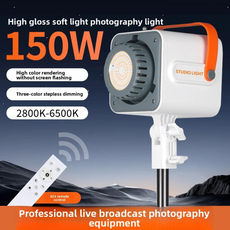 SHINEKNOT 150W LED Fill Light – 3-Color Dimmable Photography Lamp
