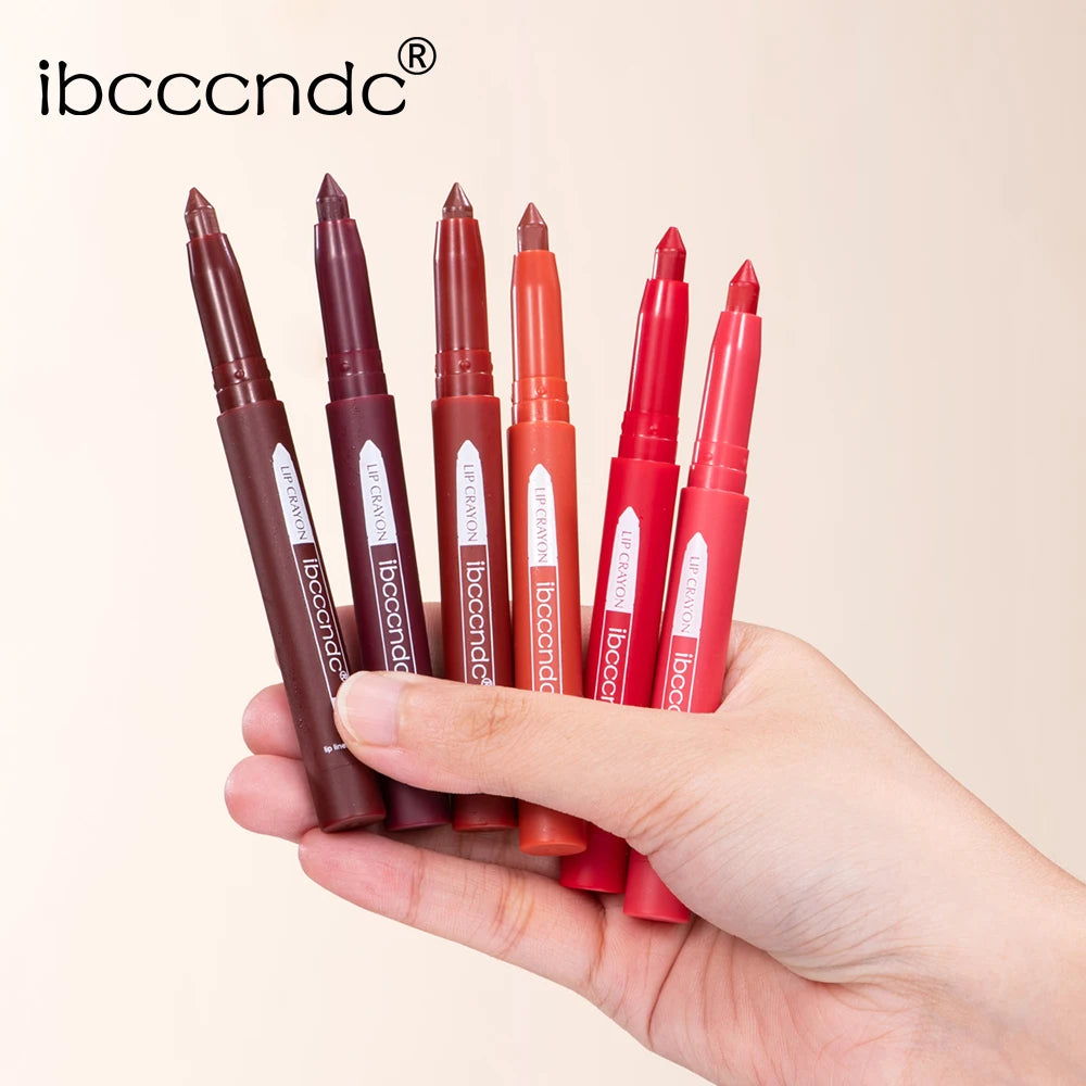 6color/Set Matte Mositurizing Lip Liner Built-In Sharpener Lipliner Pencil 2 In 1 Lip Liner And Lipstick Pen Waterproof Oasis Select