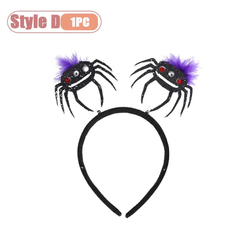 1-10PCS Witch Hat Spider Headband Halloween Party Favor Costume Masquerade Funny Hair Accessory for Women Adult Cosplay Oasis Select Style D-1PC