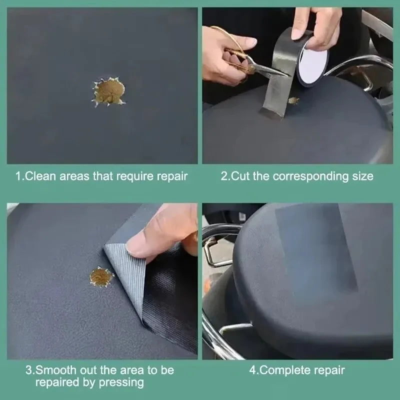 Black Leather Repair Tape – Adhesive Patch for Sofa & Car Seats