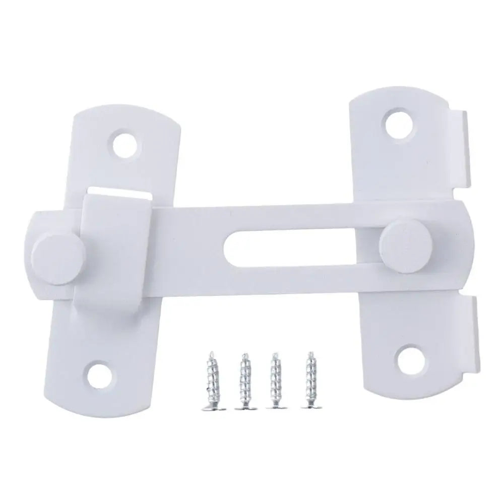 Easy to Use White Door Latch Stainless Steel 4 Inch Locking Latch Hasp Bending Lock Barn Door Oasis Select