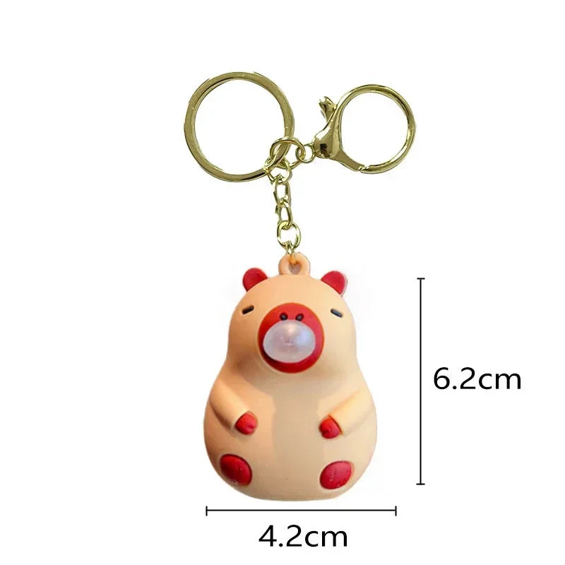 Capybara Squeeze Bubble Keychain – Cute Bag & Car Charm Gift