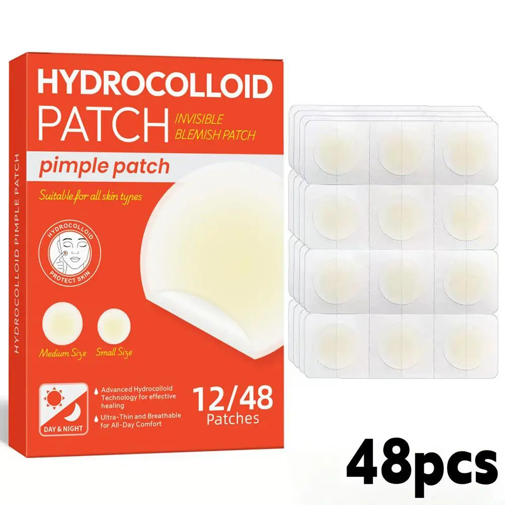 Invisible Hydrocolloid Pimple Patches | 12 & 24 Count Acne Dots Acne Pimple Patches Oasis Select red-48pcs