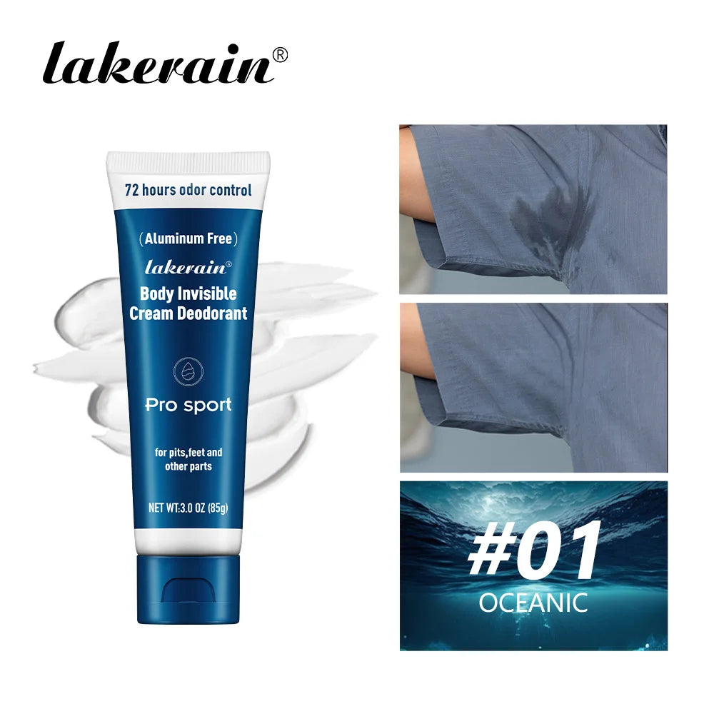 Body Invisible Deodorant 72h Long-lasting Odor Protection Natural Ingredients Aluminium Free Invisible Deodorizing Cream For Men Oasis Select Oceanic