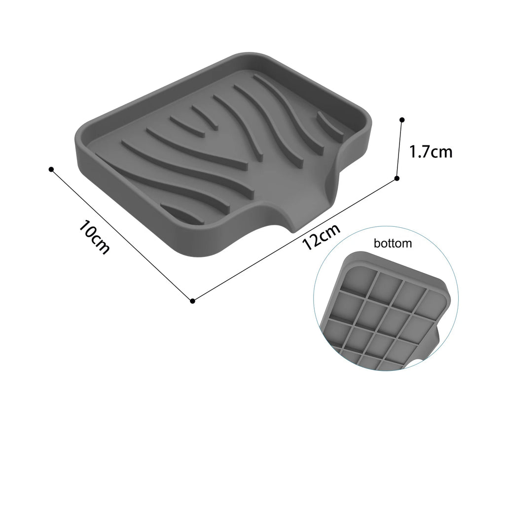 1-Pack Silicone Drain Soap Box Kitchen Bathroom Anti-slip Sink Tray Creative Washing Table Soap Tray Free Punch Drain Rack Oasis Select