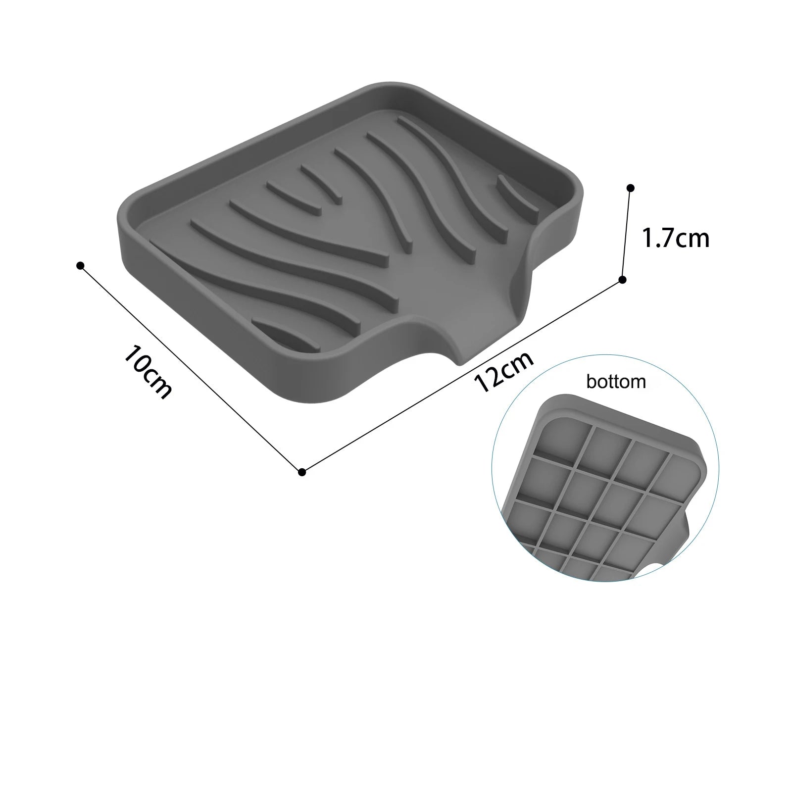 1-Pack Silicone Drain Soap Box Kitchen Bathroom Anti-slip Sink Tray Creative Washing Table Soap Tray Free Punch Drain Rack Oasis Select