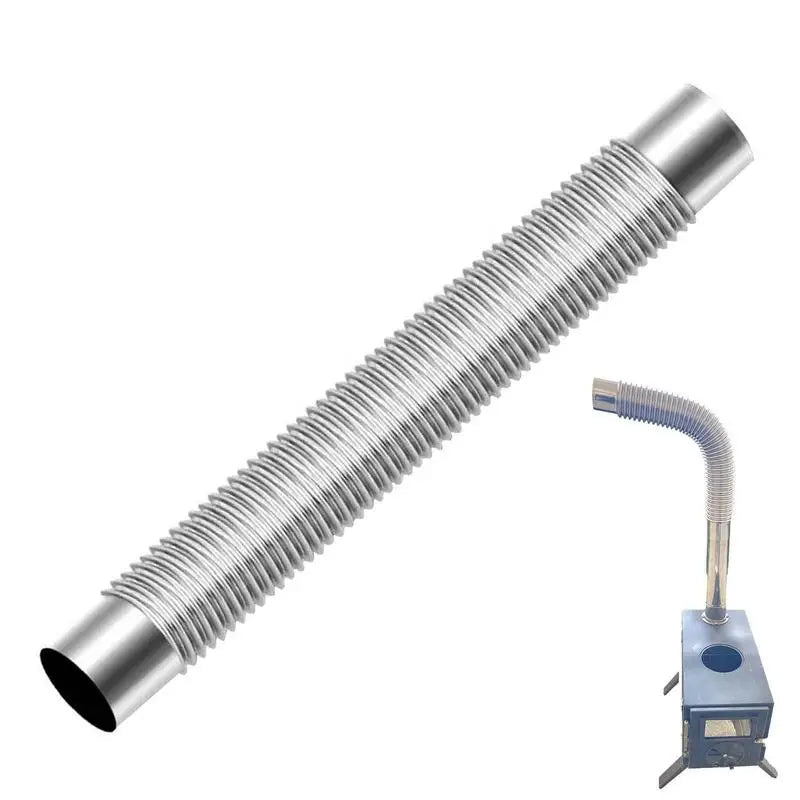 Wood Stove Pipe Stainless Steel Flexible Flue Exhaust Stove Pipe Adjustable Ducting Dryer Vent Hose for Pellet Stove Air Intake Oasis Select