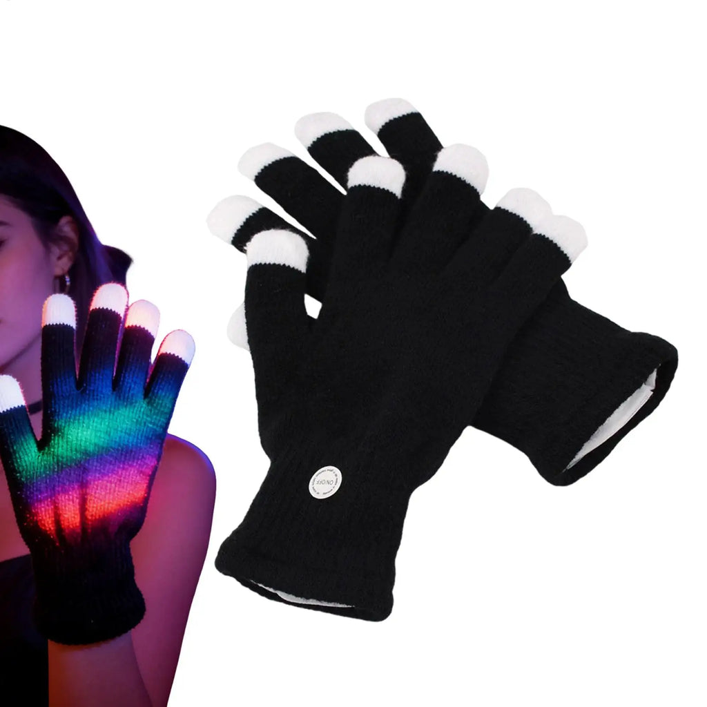 LED Gloves Adjustable 7-Colors Cool Tools LED Gloves for Boys for Performance Christmas Boy Stocking Stuffers Dad Girls Teen Oasis Select