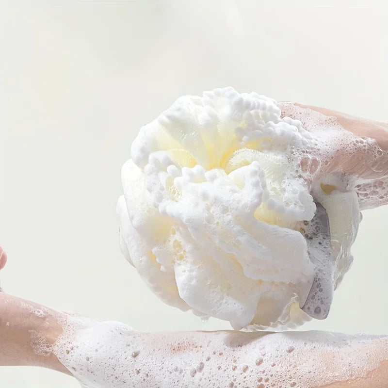 4-Pack Bath Loofah Puff Set – 4 Colors | Shower Scrubbing
