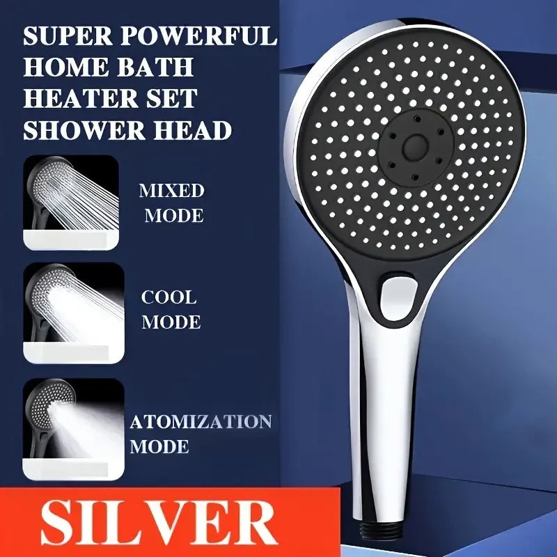 3-Speed High-Pressure Shower Head Set | Large Panel, Water Saving