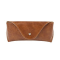 1pc Faux Leather Eyewear Case, Portable Snap Button Glasses Box - Handmade Soft Case Suitable for Most Sunglasses & Eyeglasses Oasis Select Brown