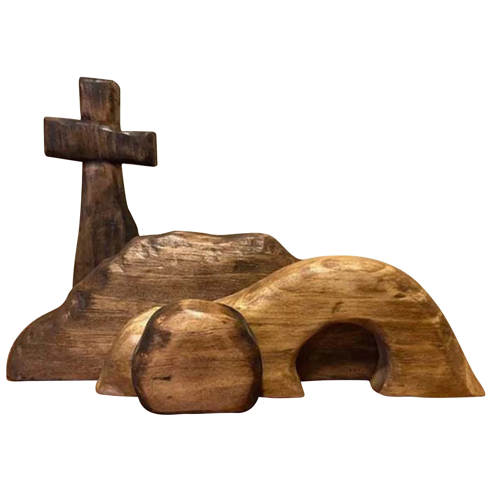 Easter Resurrection Scene Wooden Figurine – Risen Christ Decor Holiday Figurine Set Oasis Select D One Size