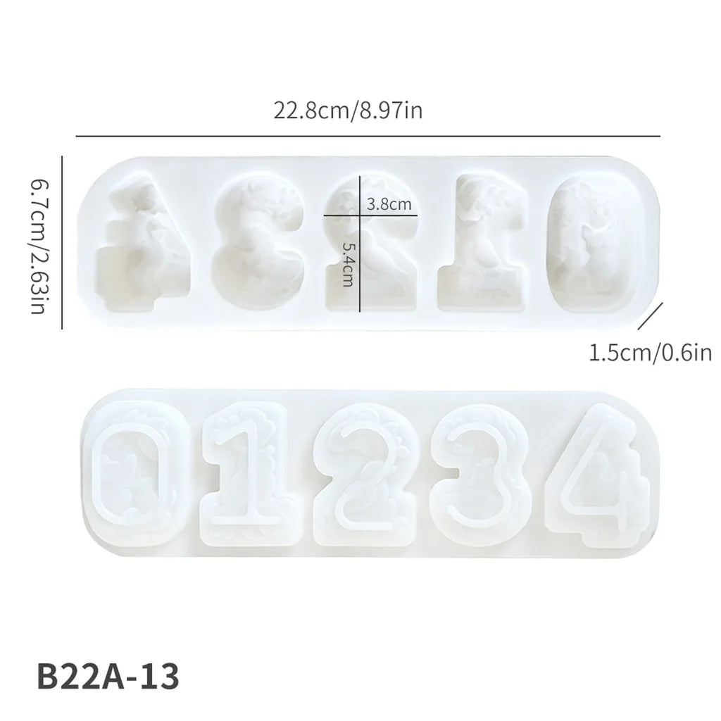 Number 0–9 Forest Animal Silicone Mold | Candle Soap Resin DIY