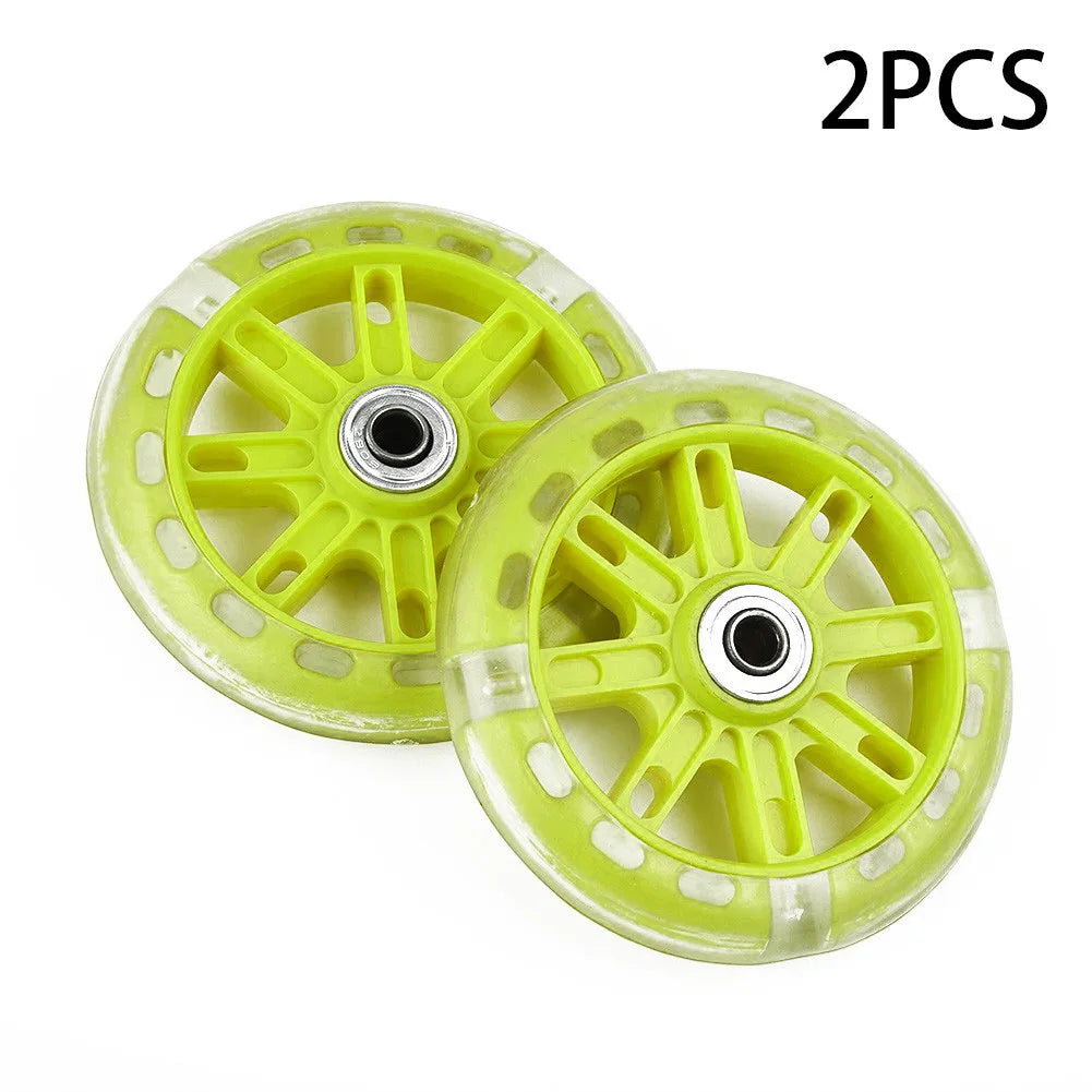 LED Flash Scooter Wheel 110mm Children Scooter Replacement Wheels 5 Colors Lighting Outdoor Bike Accessories Bearing Assist Tool Oasis Select Yellow