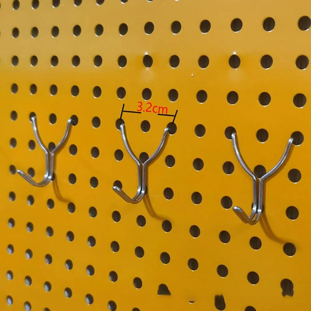 10Pcs Hardware Fastener Hanging Board Hole Hook 2.5cm/3.2cm Hole Distance Garage Workshop Storage Rack Pegboard Plate Hook Oasis Select
