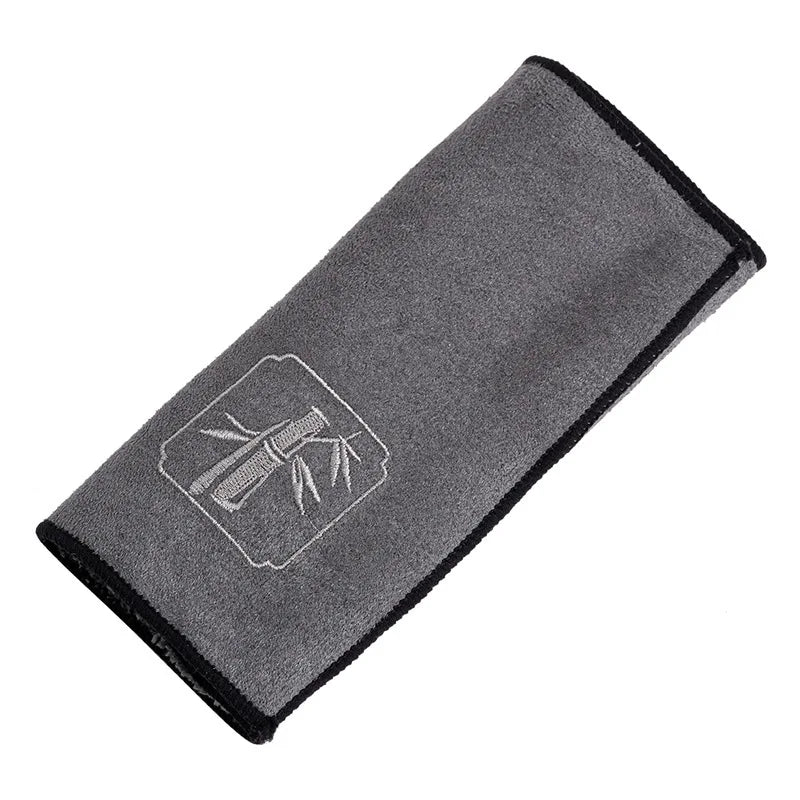 Embroidered Imitation Deer Skin Velvet Double-sided Tea Towel Zen Minimalist Tea Cloth Tea Mat Teapot Care Towel Kung Fu Tea Set Oasis Select