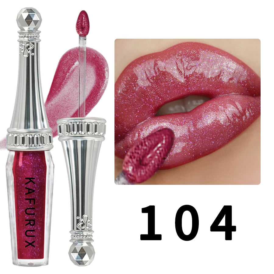 KAFURUX 6-Color Glitter Lip Gloss – Shimmer Pearlescent Set