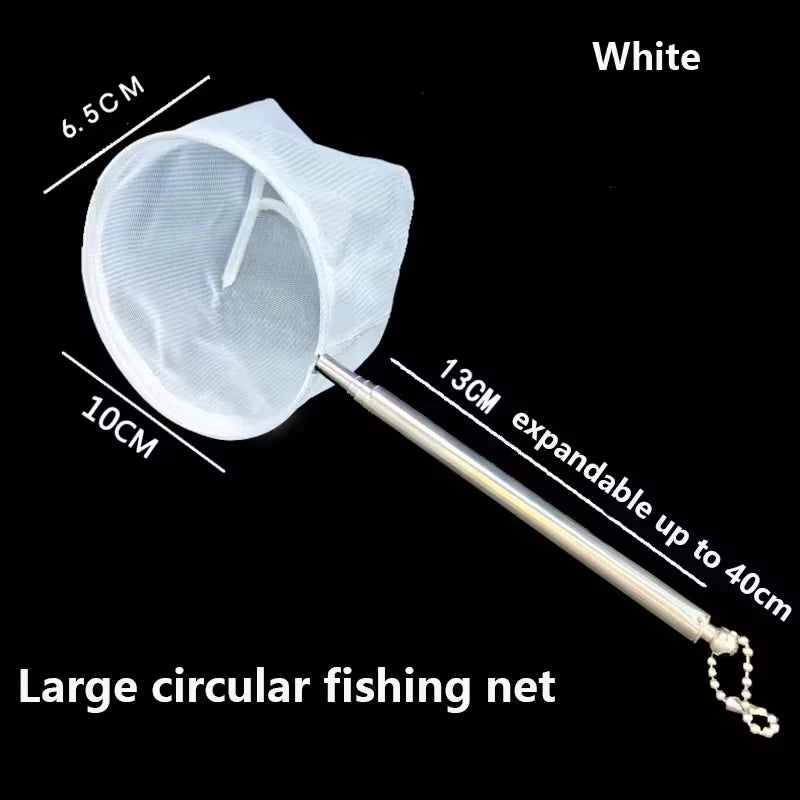 Fish Tank Fishing Net 3D Stainless Steel Retractable Portable and Easy-to-use Fish Fishing Net Bag Cleaning Accessories Oasis Select Large round