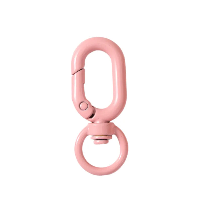 5pcs Colorful Metal Lobster Claw Clasps Swivel Lanyards Trigger Strap with Key Ring DIY Accessories for Bag Key Chains Connector Oasis Select Lotus root pink