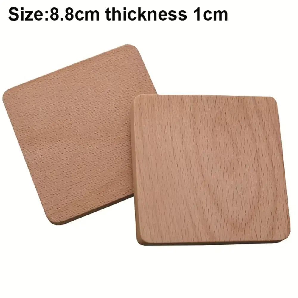Wood Bamboo Coasters | Heat-Resistant Tea & Coffee Cup Mats