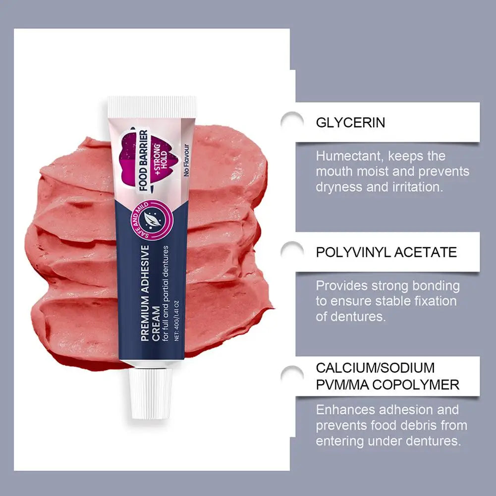 Strong Hold Denture Adhesive Cream – All-Day Secure Fit 40g Denture Adhesive Cream Oasis Select