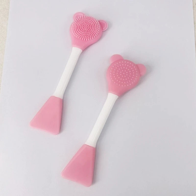 3pcs Double-headed silicone facial mask brush for cleansing pores, a cleansing brush for applying clay masks, a portable beauty Oasis Select