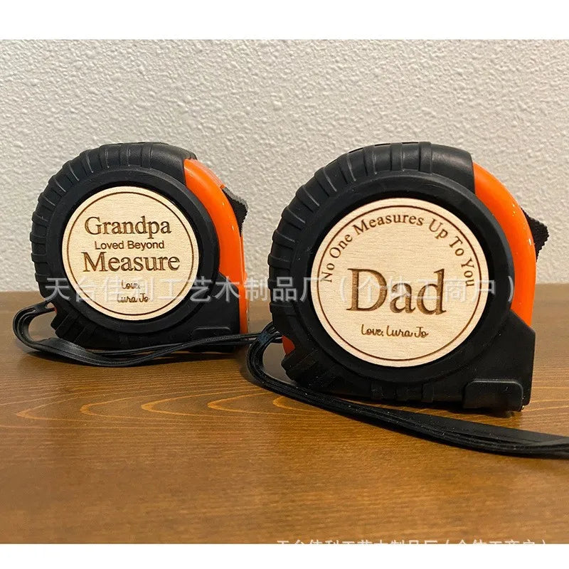 Father's Day Tape Measure No One Measures Up Wood Chip Engraved Boyfriend Christmas Gift Gift Oasis Select Orange 5m No One Measures Up