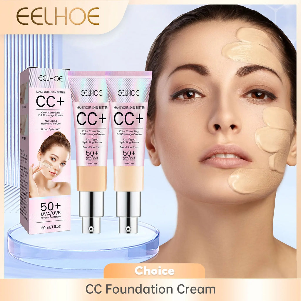 CC Foundation Cream Natural Moisturizing Waterproof Brightening Foundation Concealer Coverage Blemish Oil-control Lasting Makeup Oasis Select