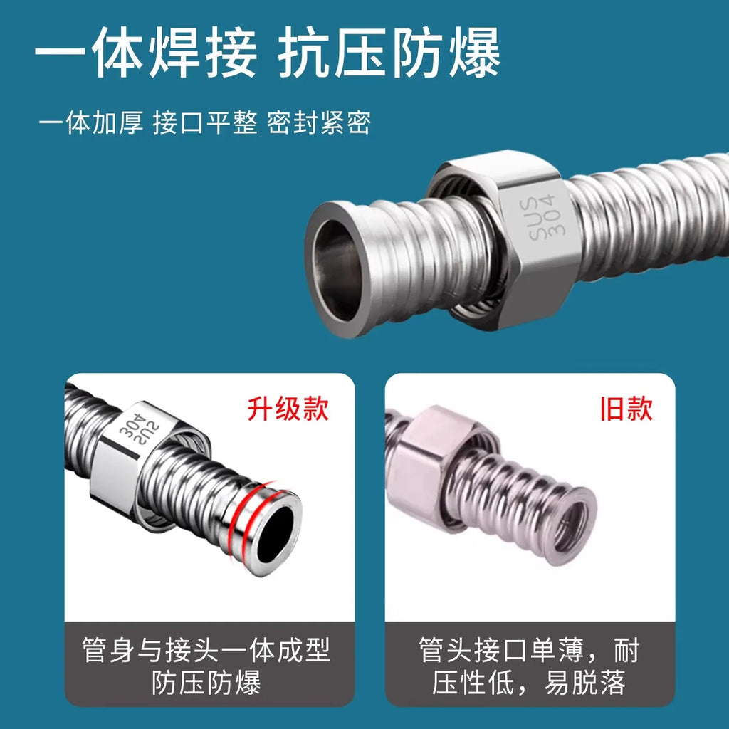 Stainless Steel 20-200cm Basin&Toilet 1/2" Water Weaved Plumbing Hose bathroom Heater Connect Corrugated Pipes with Wrench Pipe Oasis Select