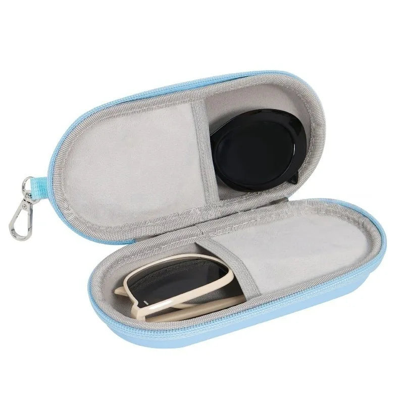 Luxury Hard Shell Glasses Case,Valentine's Day Mother's Day Gift for Women-Portable Scratch-Resistant Pouch, Premium Storage Bag Oasis Select Blue