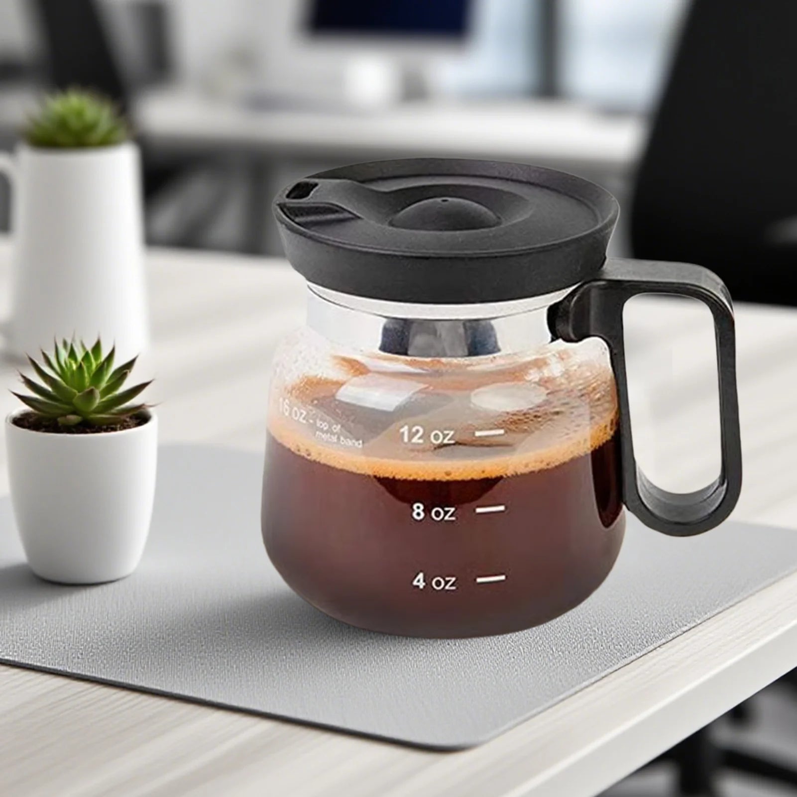 Clear Coffee Mug 16oz Glass Coffee Mug Tea Cup Pot Drinking Cups with Lid for Hot Cold Beverage Milk Latte Cappuccino Water Oasis Select