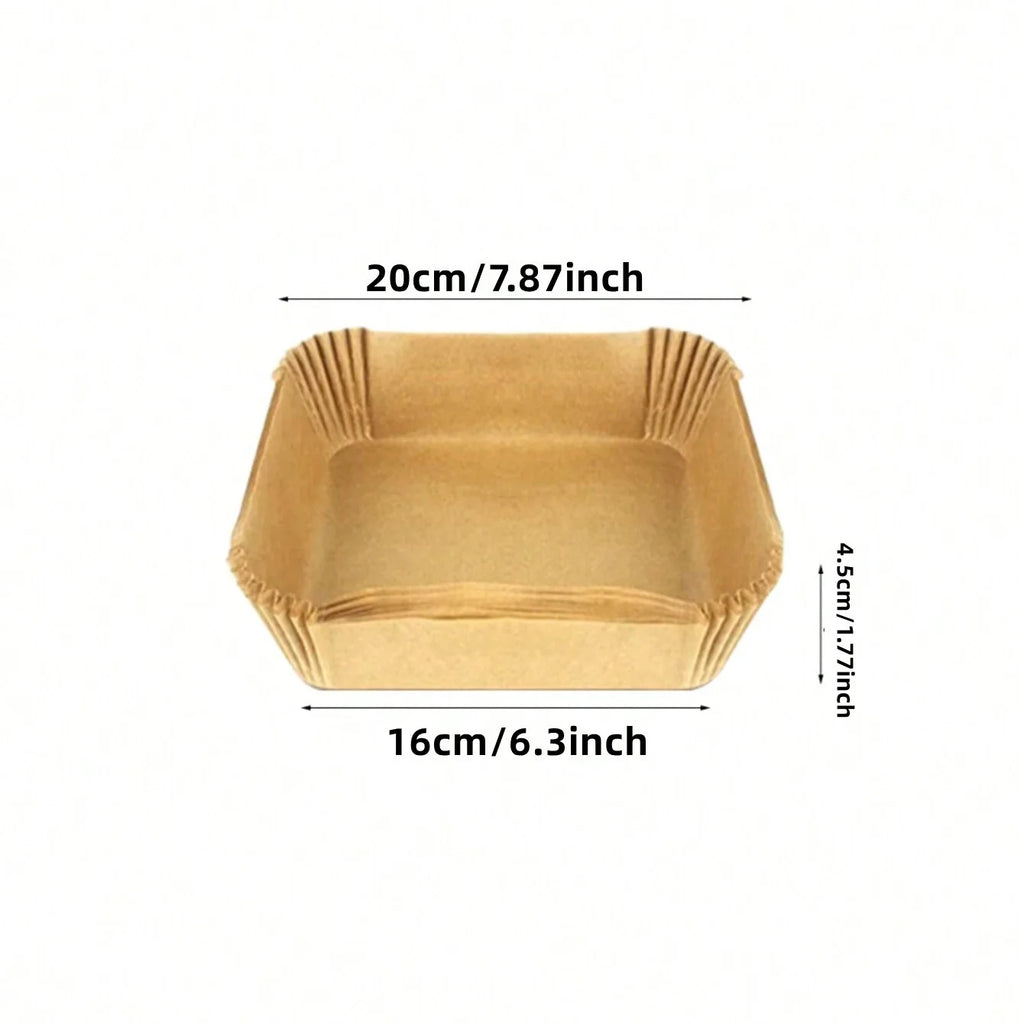 100pcs Square Disposable Air Fryer Liners，Kitchen Food Tray Oil Paper, Party Bbq Fried Food Paper Tray，Baking Tools Oasis Select