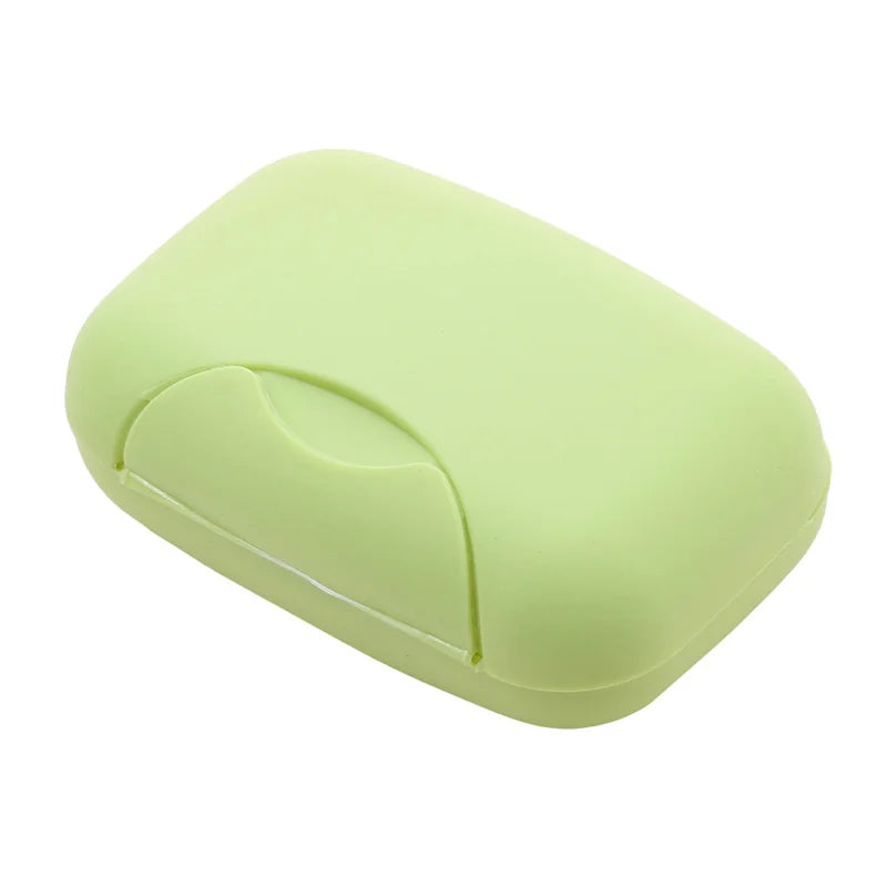 Portable Travel Soap Box Container Bathroom Acc Home Plastic Soap-Boxes with Cover Small/big Sizes Candy Color Soaps Dish Holder Oasis Select L-Green