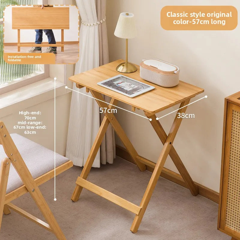 Folding table Rectangle desk Computer table Bedroom Home bedside table Desk worktable Small apartment dining table Oasis Select Primary D 57