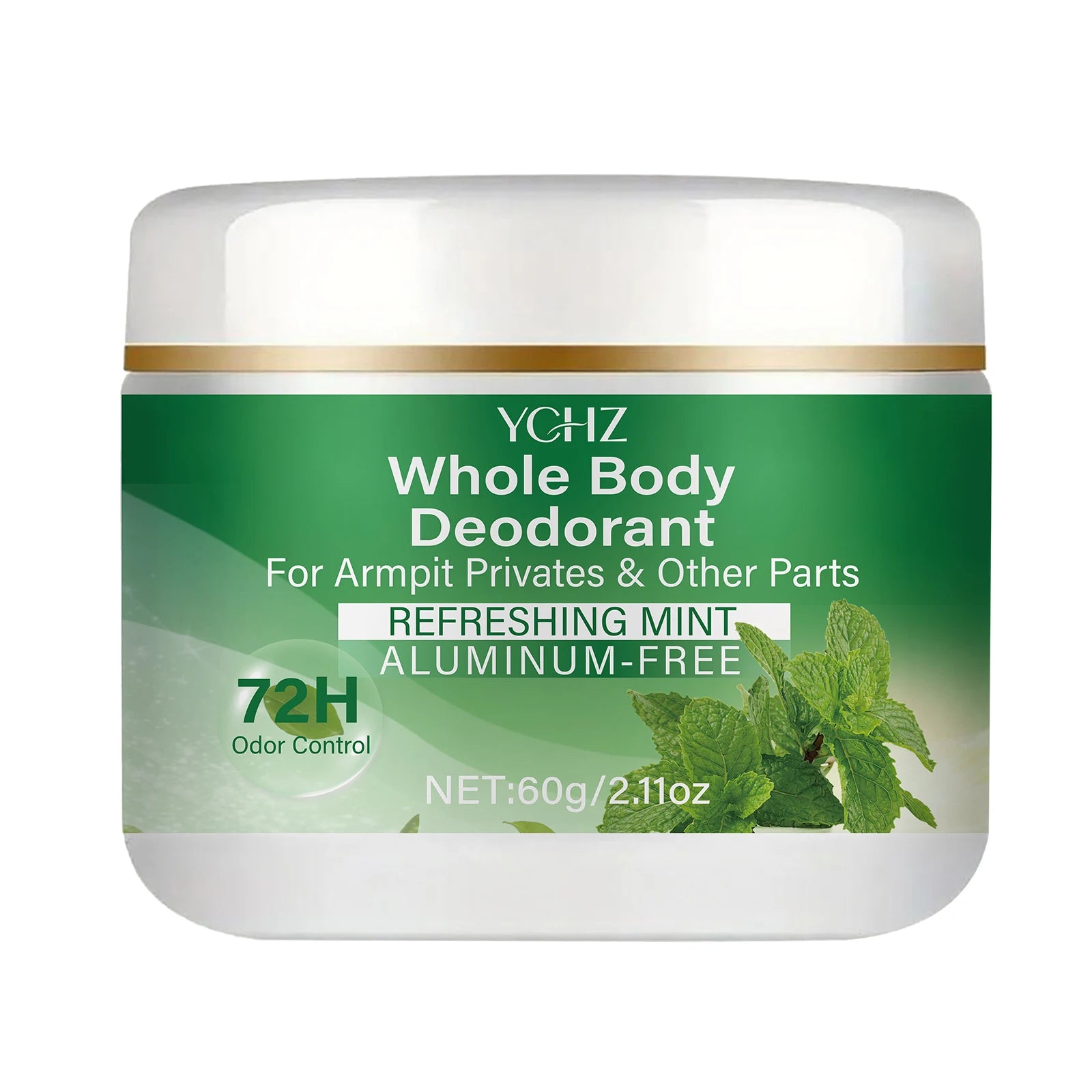 YCHZ Mint Vegan Deodorant Balm – 72-Hour Odor Control, 60g
