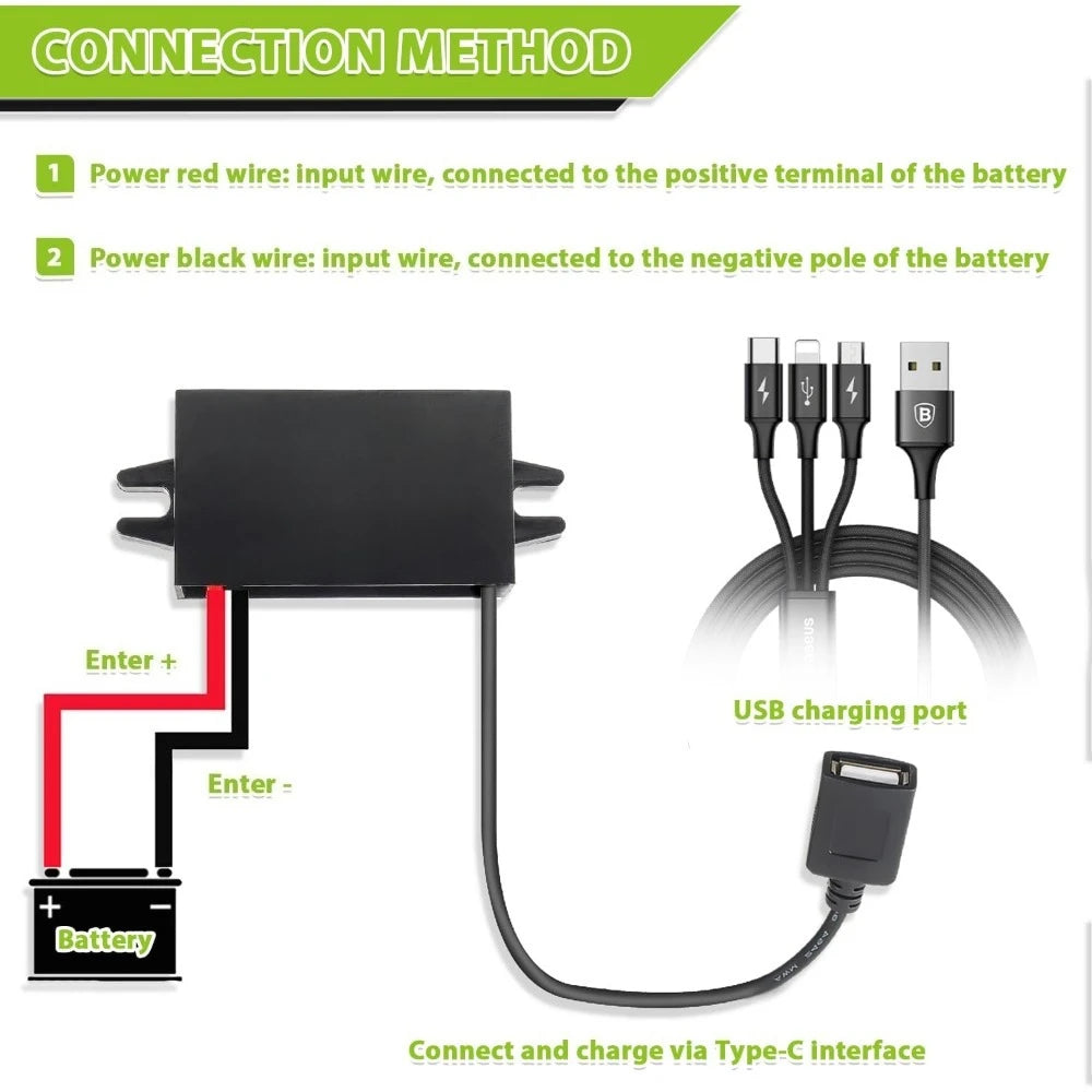 Waterpoor DC/DC 12V/24V Step Down To 5V USB Converter Buck Module Direct Current To Direct Current Regulator Car Power Converter Oasis Select