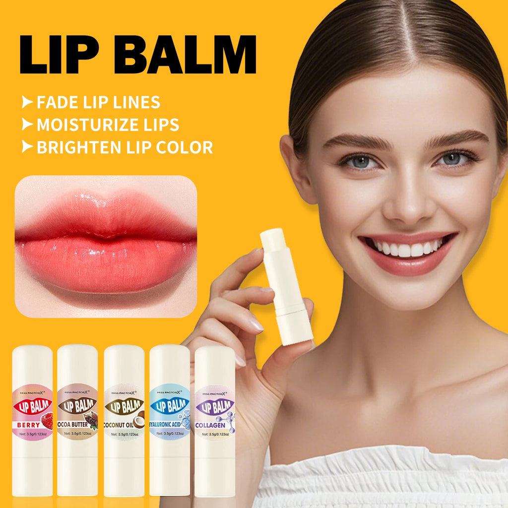 Premium gift set 5PCS/box Lip balm set Hyaluronic acid Long-lasting moisturizing Glossy Suitable for dry lips Valentine’s Day gi Oasis Select