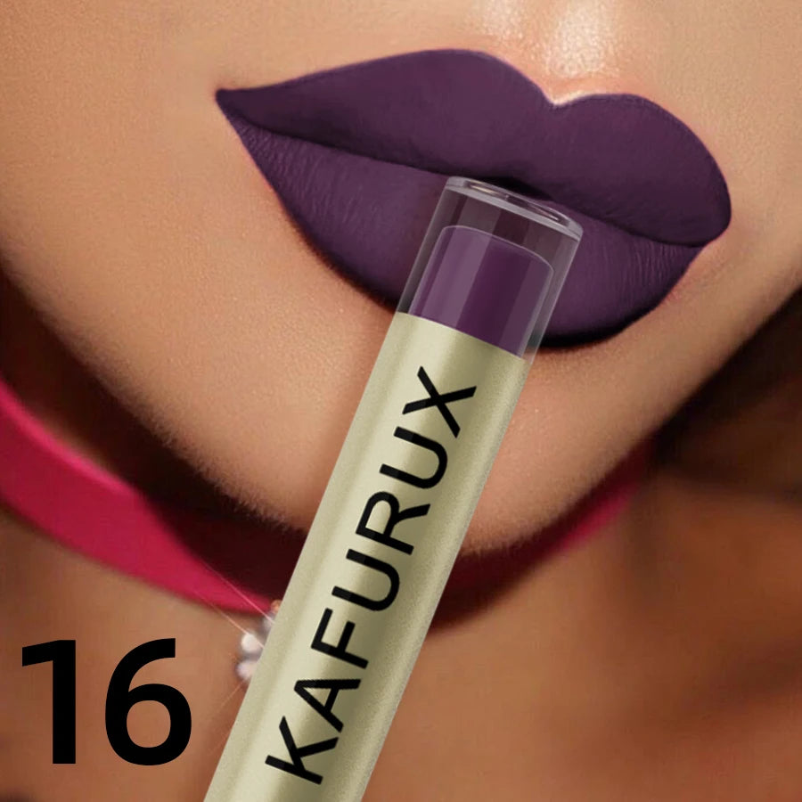 KAFURUX 20-Color Velvet Matte Liquid Lipstick – Waterproof