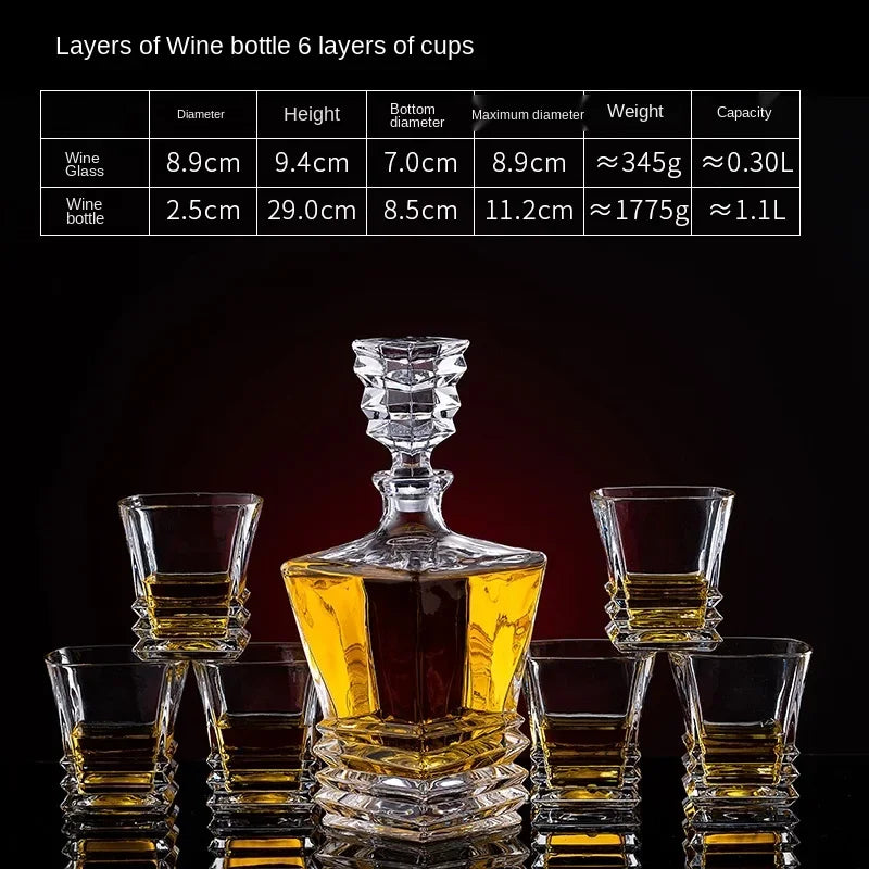 European thickened whiskey glass set large foreign wine glass crystal glass wine bottle creative wine set Oasis Select Layered set
