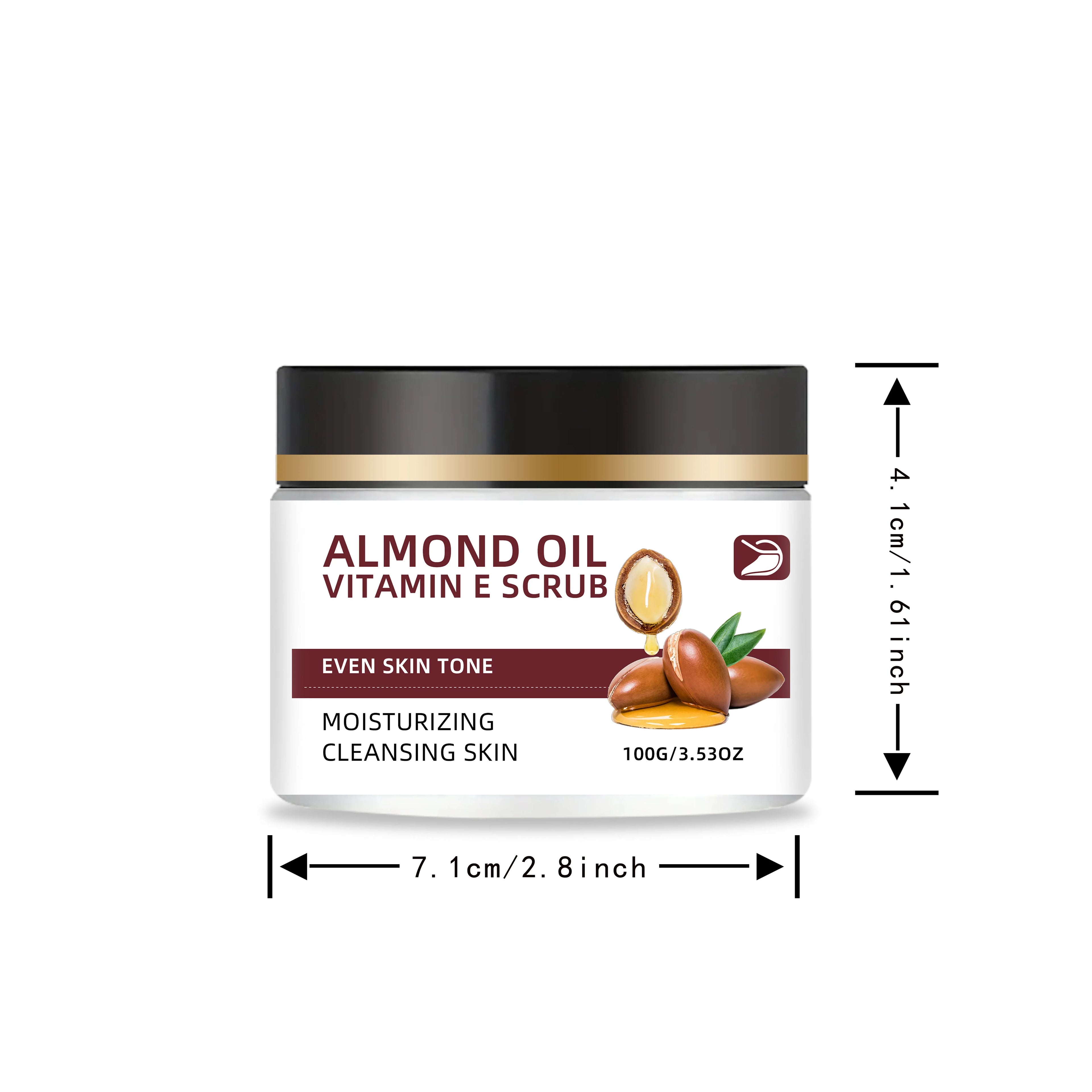 Ottilavie ALMOND OIL VITAMIN E SCRUB – Exfoliating Body Scrub for Smooth & Nourished Skin – For Dry, Dull Skin – Daily Maintenan Oasis Select 100g