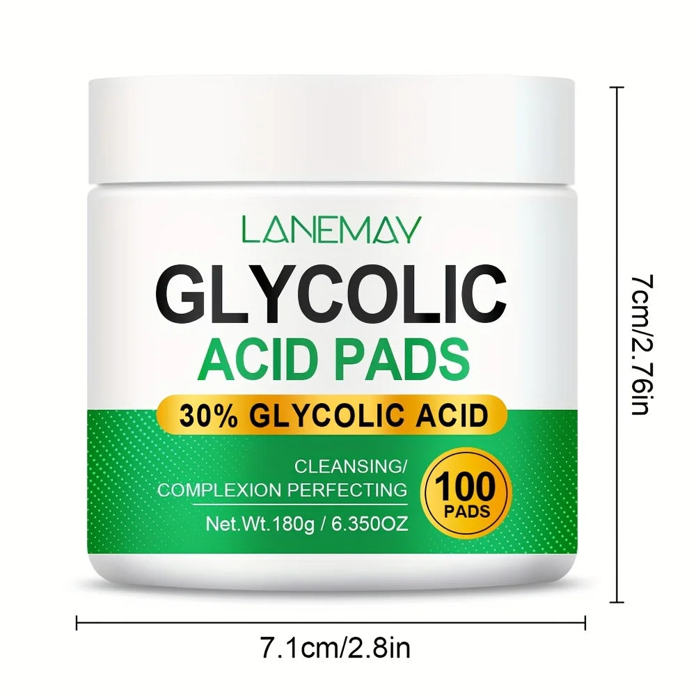 100-Count Glycolic Acid Brightening Face Pads – AHA + Niacinamide Facial Cleansing Pads Oasis Select