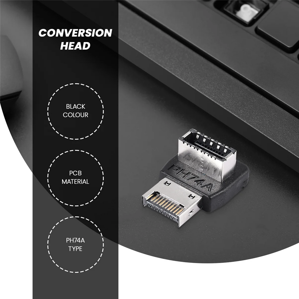 Computer Motherboard Type-E USB 3.1 Type-E Interface 90 Degree Steering Elbow Front Type-C Installed Adapter(PH74A) Oasis Select