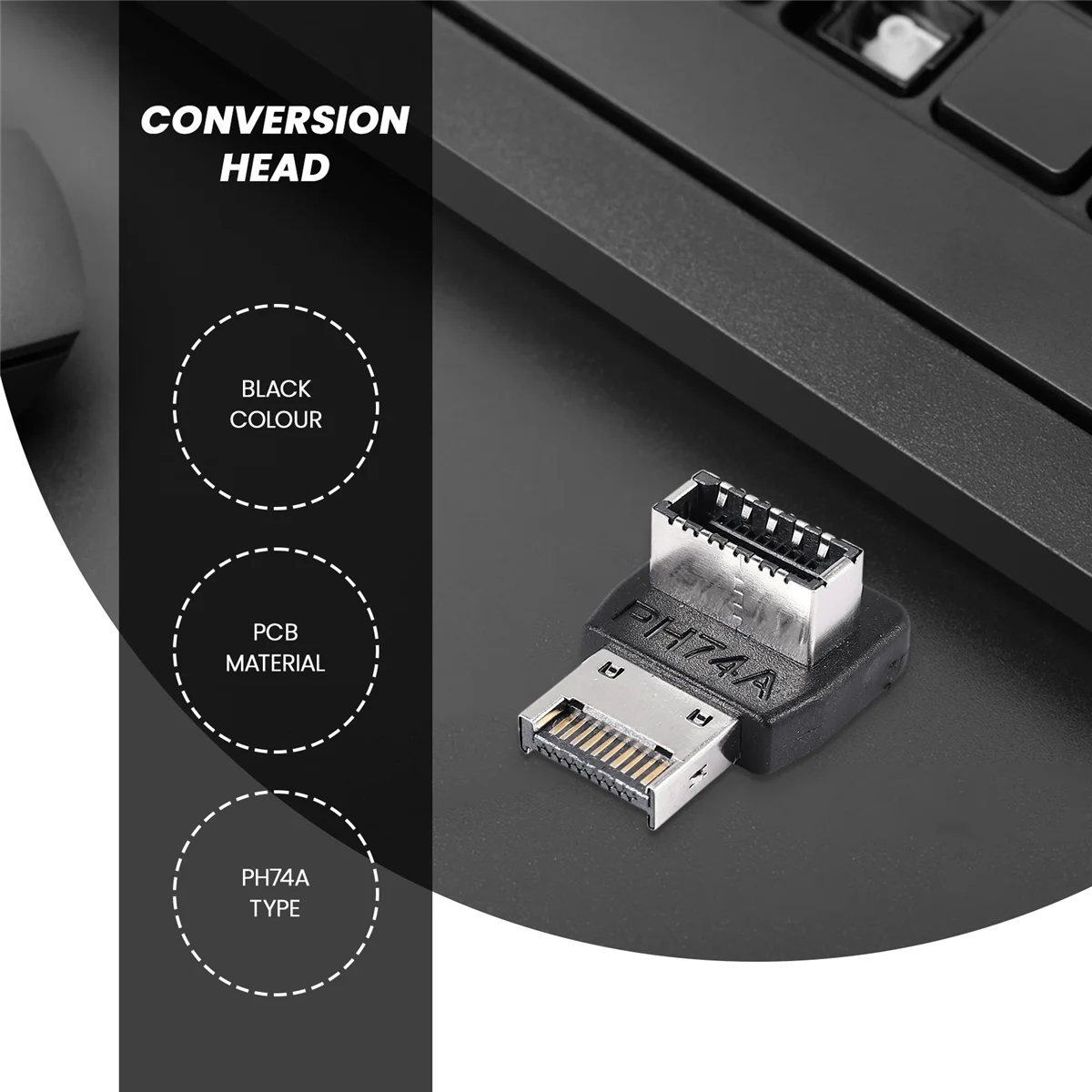 Computer Motherboard Type-E USB 3.1 Type-E Interface 90 Degree Steering Elbow Front Type-C Installed Adapter(PH74A) Oasis Select