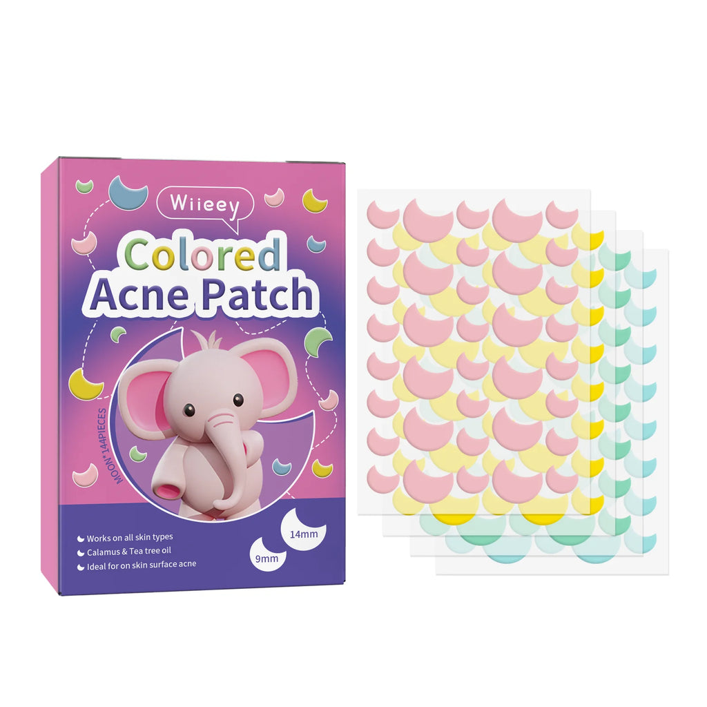 Wiieey Star Acne Patches – Colorful Pimple Stickers 144–288pc Acne Pimple Patch Oasis Select Moon 144pcs