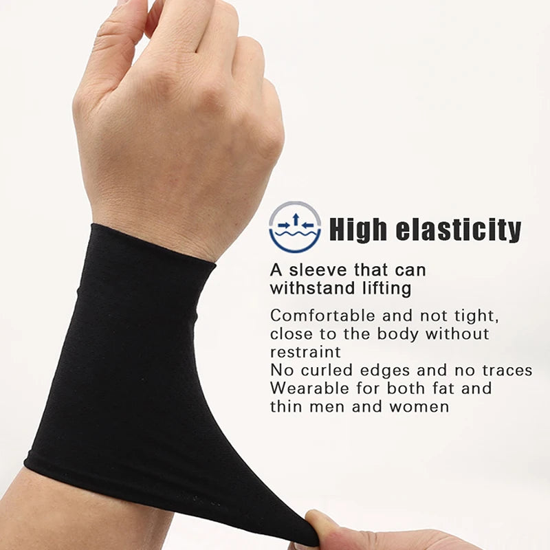 1Pair Elastic Wristband Breathable Summer Ice Silk Cooling Sweat-absorbent Sports Cycling Running Wrist Straps Oasis Select