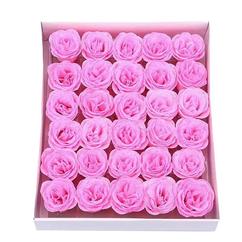 10Pcs Fairy Simulation Crystal Rose DIY Fake Flower Heads Valentine's Day Sparkling Rose Family Atmosphere Decoration Oasis Select Pink 10Pcs