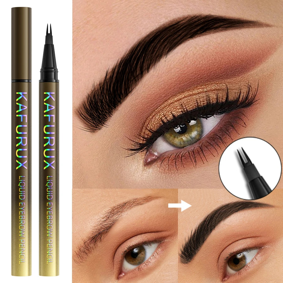 KAFURUX 8-Color Waterproof Microblading Eyebrow Pen – 2-Fork Tip