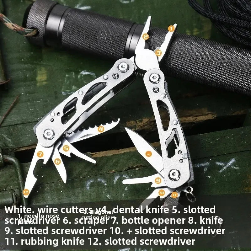Outdoor All Steel Multifunctional Pliers Mini Function Combination Folding Knife Pliers Home Emergency Tool Oasis Select