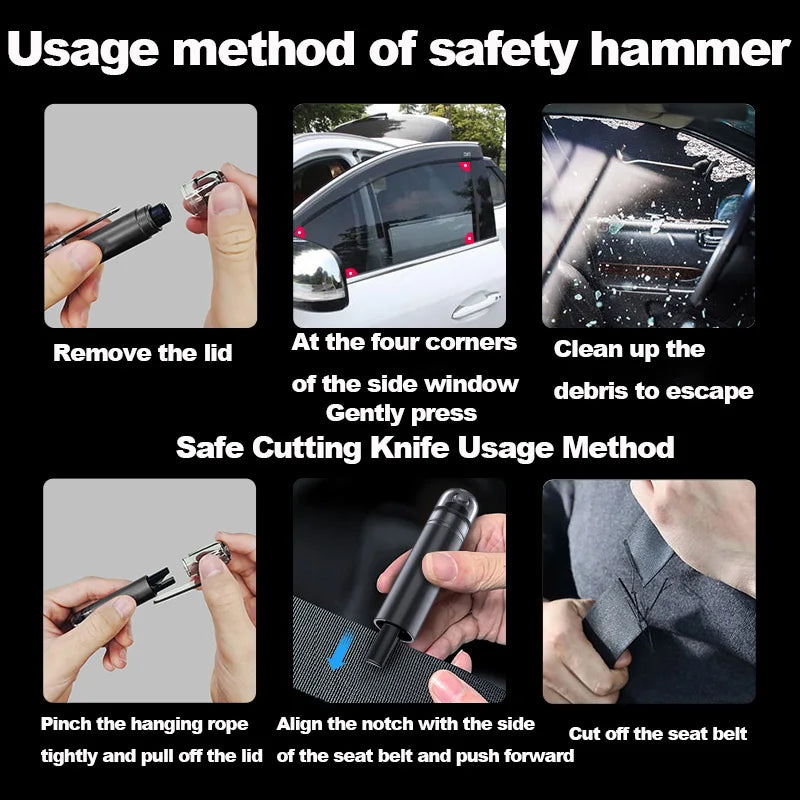 2-in-1 Car Window Breaker & Seatbelt Cutter Emergency Tool